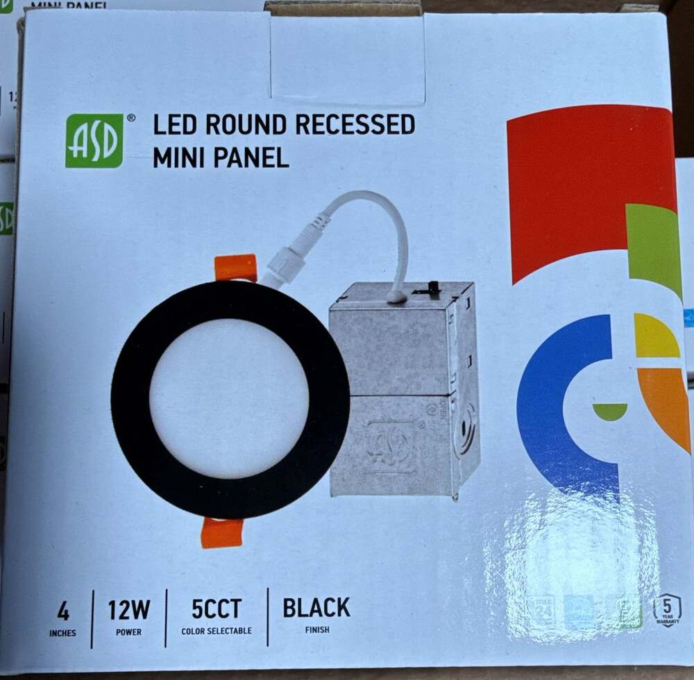 ASD LED Round Recessed Mini Panel 4 Inches Size Black